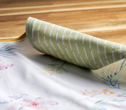 Maison d' Hermine Placemats Set of 4 100% Cotton Washable Cloth Place Mats, Reusable Table Mats for Kitchen Dining Decoration, Party, Wedding, Restaurant Spring/Summer (Paradise Island, 13" x 19")