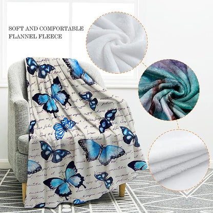 Jekeno Butterfly Throw Blanket Gifts for Women Girls, Christmas Birthday Valentines Butterfly Gifts for Butterflies Lovers Adult Kids, Colorful Blanket Decor for Home Bed Couch