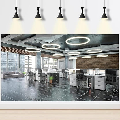 Modern Office Backdrop Video Conference Elegant Business Office Interior Brick Wall Virtual Photography Background Home Offices Live Video Zoom Calls Photoshoot Studio Background Props 15x10ft