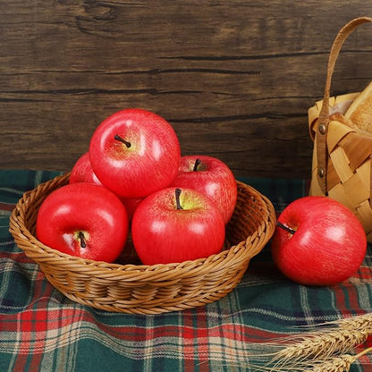 Fake Fruit Artificial Apples, Set of 6 Decorative Fruit Lifelike Faux Apples Realistic Fruits Apple Decorations for Kitchen, Realistic Fake Fruits Party Props Home Decor