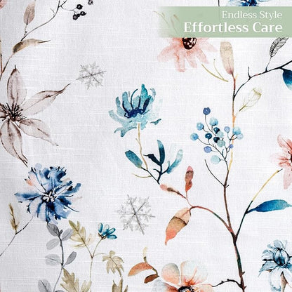 Maison d' Hermine Table Runner 100% Cotton Double Layer Table Runners 72 inches Long for Thanksgiving Christmas Decorations Home Kitchen Dining Party Wedding (Ice Florals, 14.5" x 72")