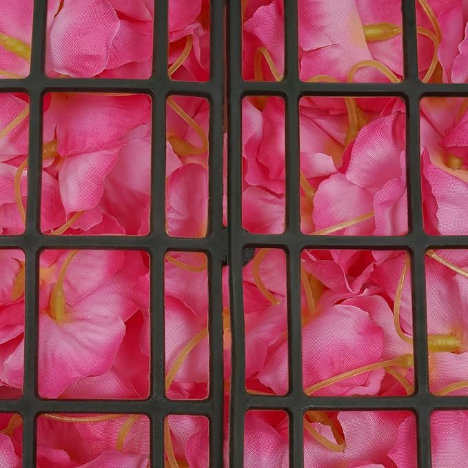 20PCS Artificial Floral Wall Backdrop, 3D Flower Wall Panel, Realistic Silk Flower Backplanes, Roll Up Fake Flower Background for Valentines Wedding Party Photo Arrangement Outdoor Decor(Deep Pink)