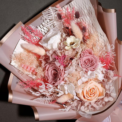 Flowers Gifts for Mom, Flower for Delivery, Preserved Roses Bouquets, Birthday Gifts for Women, Mothers Day Flowers for Wife (Dusty Rose)