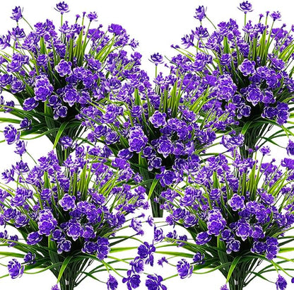 10 Bundles Artificial Daffodil Outdoors Flowers (Blue)