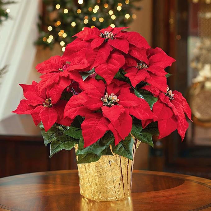 Iceyyyy 10 Yard Christmas Plant Pot Floral Foil, Matte Texture Floral Foil Plant Pot Covers, Golden Florals Foils Wrapping Paper for Home Garden Pots Vases DIY Decoration