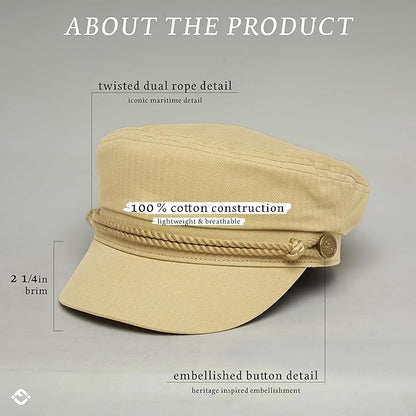 Funky Junque Newsboy Hat for Women – Trendy Greek Fisherman Cap, Classic Women's Baker Boy Newsies Hat, Ladies Fashion Caps