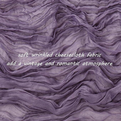 Fivenl 12 Pack Grape Cheesecloth Boho Gauze Table Runner 35x72 Inch Rustic Elegant Long Table Runner Wedding Bridal Shower Birthday Party Table Decor
