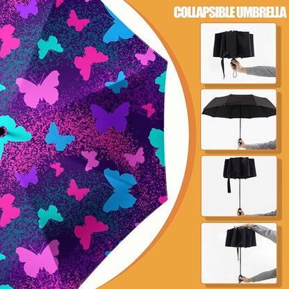 Small Compact Travel Automatic Folding Umbrella for Women, Portable Lightweight, Rain, Wind, UV Sun Shade