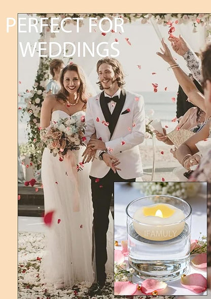 Floating Candles, 48 Packs 2.3 Inch Flameless LED Candle, 160+ Hour Battery Operated Waterproof Tealights for Wedding Centerpieces Marriage Proposals Pool Party Cylinder Vases Spa Christmas New Year