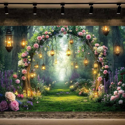 6x6ft Purple Flower Wedding Photography Backdrop Lavender Floral Wedding Bridal Photography Backdrop Anniversary Birthday Baby Shower Girl Party Banner Photo Booth Props Background Wall Decor