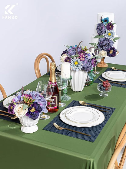 FANKO Artificial Flowers Dusty Purple Peony: Mixed Fake Silk Flowers Combo Light Brown Rose Dusty Purple & Blue Cosmos Vintage for DIY Wedding Bridal Bouquets/Centerpieces/Home Decor