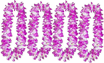 ALIMITOPIA Hawaiian Hula Leis Dance Wreath Garland Artificial Flowers Fabric Neck Loop for Luau Party Costumes (Purple;4pcs)