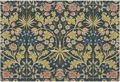 William Morris Vintage Flower Placemats Boho Rural Farmhouse Art Printed Dining Table Mats Set of 4 for Home Kitchen Holiday Picnic Party Decor 12x18in