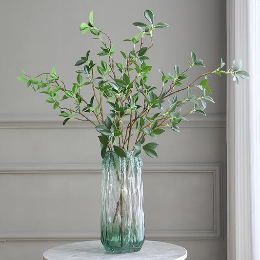 4Pcs Artificial Greens Branches for Vase, 27" Faux Twigs Tree Stems, Fake Plants Tree Branches for Home Decor, Fake Ficus Twigs for Office Wedding Shop Vase Fillers Banquet Decoration