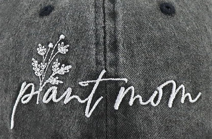 Kahhrepa Plant Mom Hat for Women, Funny Adjustable Cotton Embroidered Gardening Mama Baseball Cap