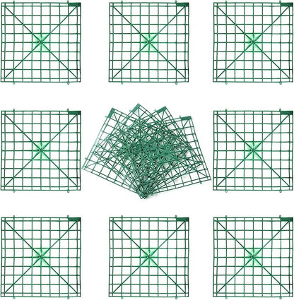 Artificial Flower Grid Panels,DIY Flowers Wall Frames,Flowers Wall Arches Backdrop,Plastic Fences Frames for Wedding Party Flower Grids,Artificial Flowers Plant Base,12Pieces,10x10 Inches
