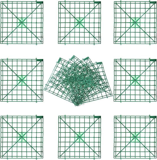 Artificial Flower Grid Panels,DIY Flowers Wall Frames,Flowers Wall Arches Backdrop,Plastic Fences Frames for Wedding Party Flower Grids,Artificial Flowers Plant Base,12Pieces,10x10 Inches