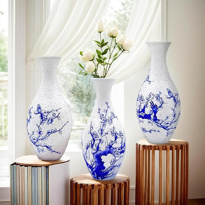 3D Puzzle Vase, 160 Curved Pieces DIY Flower Vase Craft Kit & 3D Puzzles for Adults, Creative Jigsaw Art Project Home Décor Centerpiece, (A-Blue & White Porcelain)