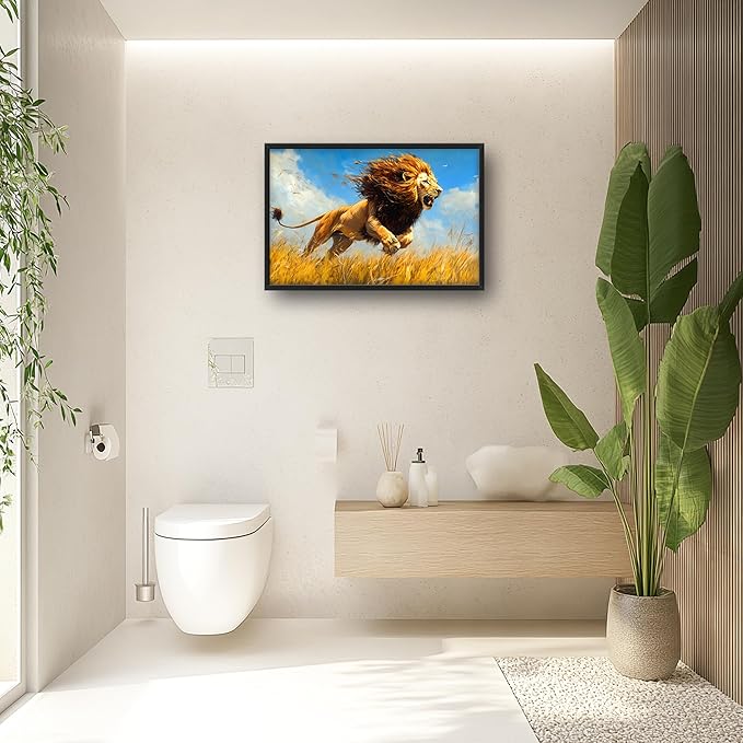 Lion Large Decor Wall Art Framed Pictures for Living Room, Animal Oversized Canvas Print Painting Modern Extra Large Framed Artwork for Bedroom Office Home Decor 36"x24"