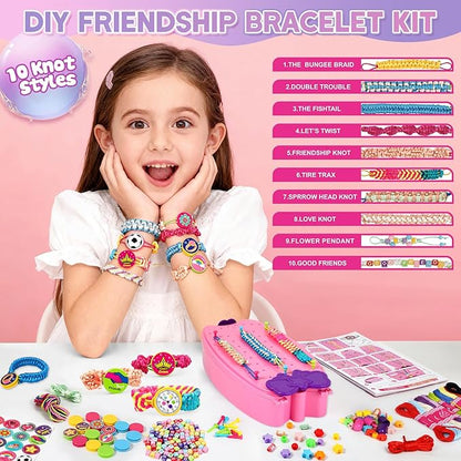 OCHIDO 2 in 1 Friendship Bracelet Kit, Bracelet Making Kit for Girls, Arts and Crafts for Kids Ages 8-12, DIY String Bracelet Maker, Birthday Christmas Gift for Girl 6 7 9 10 11 12+ Year Old