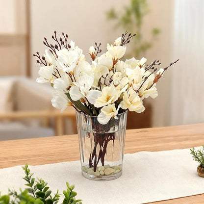 Cup-Shaped Wide Mouth Glass Vase - 7.5" Tall Transparent, Ideal for Fresh Flowers/Floating Tealights, Home Display (Living Room/Bedroom), Wedding Centerpieces & Holiday Decor