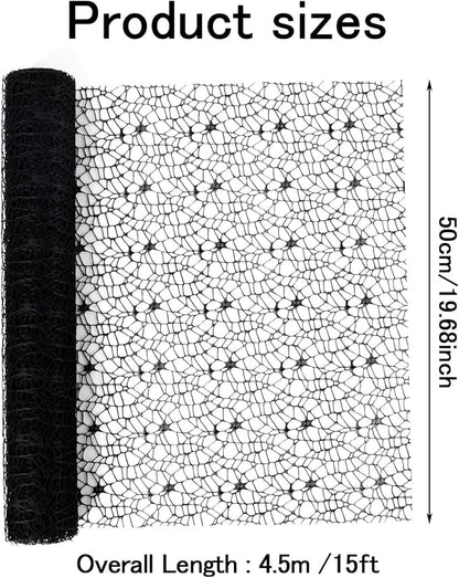 FOIMAS Flower Bouquet Wrapping Paper Roll,19.6" x 5 yrs Mesh Bouquet Wrapping Paper for Presents Flower Packaging Hand Decor,Black