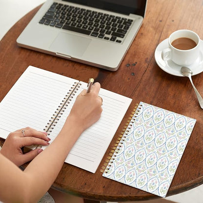 VIIJJUE Floral Notebook Journal, Flower Hardcover Spiral Notebooks Journals for Writing, 5.5x8.3 Inch