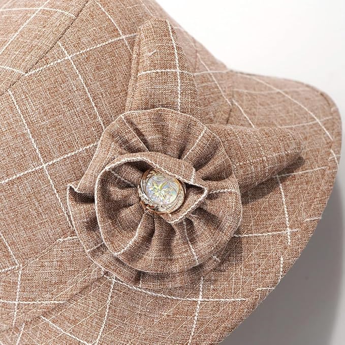 Glamorstar Cloche Hats for Women Vintage Bowler Hat Floral Fedora Bucket Hats