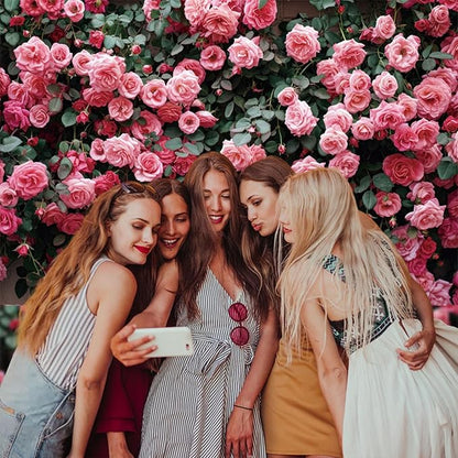 12x10ft Pink Rose Flower Photo Background Wedding Bridal Newborn Shower Birthday Party Photography Backdrops Banner Decor Anniversary Ceremony Couple Studio Props