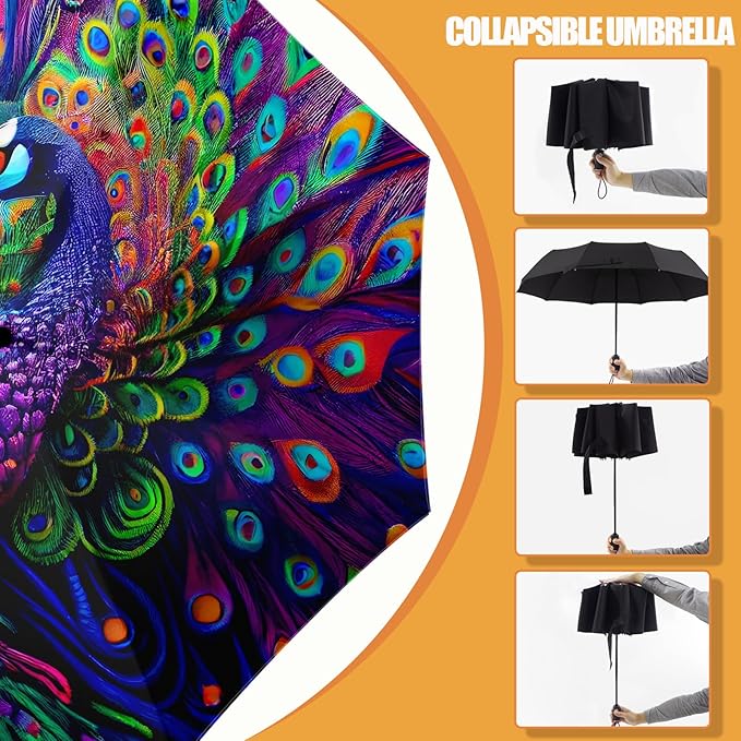 Small Compact Travel Automatic Folding Umbrella for Women, Portable Lightweight, Rain, Wind, UV Sun Shade