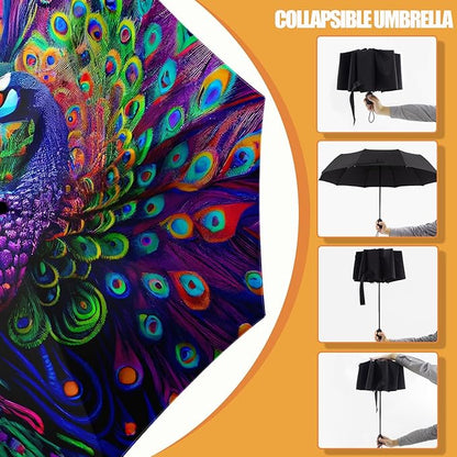 Small Compact Travel Automatic Folding Umbrella for Women, Portable Lightweight, Rain, Wind, UV Sun Shade