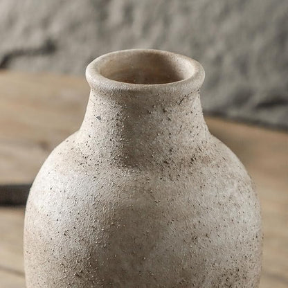 Handmade Porcelain Decorative Vase, Agne Gray, 8.3 x 5.5 inches. Rustic Design exudes Distinctive Charm, complementing Pastoral, Country, and Diverse Decor Styles.