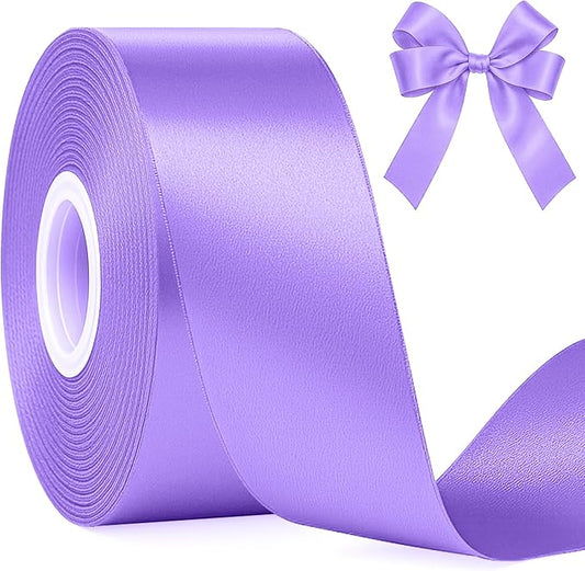 Fullive 1 1/2 Inch Violet Satin Ribbon, 30 Yards Ribbons for Crafts, Polyester Ribbon for Gift Wrapping for Birthday Graduate Valentines Day Decorations DIY Bows Wrapping Bouquet Floral Arrangements