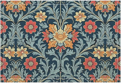 William Morris Vintage Floral Placemats Rural Farmhouse Floral Art Printed Dining Table Mats Set of 4 for Home Kitchen Holiday Picnic Party Decoration 12x18in