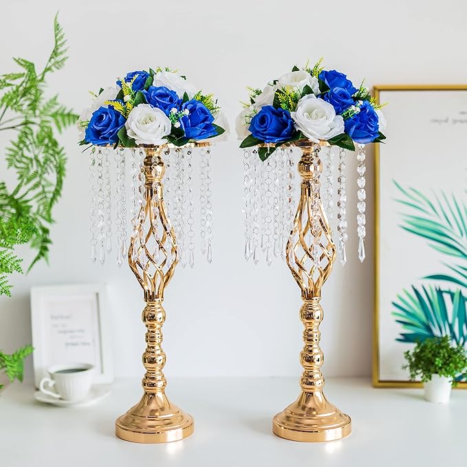 Flower Centerpieces for Wedding Tables: Wedding Table Decorations Royal Blue White Flower Balls Centerpieces for Engagement Cerebration Party Center Pieces 6 Packs