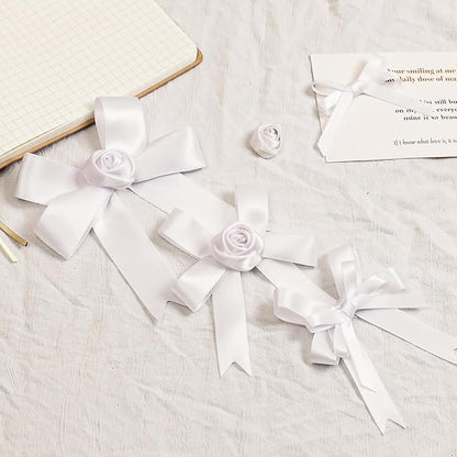 White Satin Ribbon, Double Faced 1/4 Inch X 25 Yards White Ribbon, Premium Satin Ribbons for Gift Wrapping, Crafts, Hair Bow Making, Sewing, Flower Bouquet, Wedding Party Decor