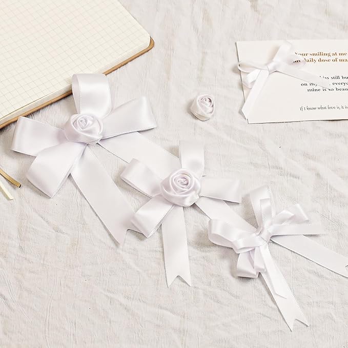 Premium Double Faced Satin Ribbon, 5/8 Inch X 25 Yards, White, Perfect for Gift Wrapping, Crafts, Wedding Decor