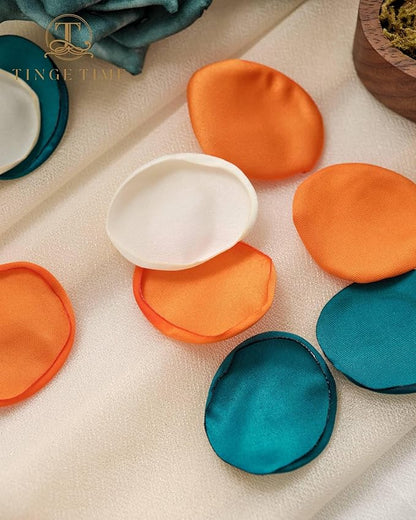 TINGE TIME 400pcs Silk Flower Petals for Wedding, Rose Petals for Decoration, Fake Flower Petals for Bridal Showers, Flower Girl Petals for Anniversaries and Parties (Burnt Orange & Peacock Green)