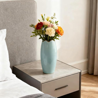 8-inch ice Cracked Glazed Ceramic vase, Modern Eastern Style Ceramic vase, Dining Table, Central Living Room Shelf Decoration (TQ06)