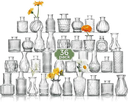 Bud Vase Set of 36PCS, Wedding Centerpieces for Tables Mini Clear Bud Vases for Flowers Small Flower Vases Suitable for Birthday Party Anniversary Wedding Baby Shower