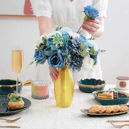 Artificial Flowers Combo, Fake Flowers for DIY Tables Centerpieces Baby Shower Bridal Shower Wedding Bouquet Arrangements Party Candle Holder Cake Decor Flower Home Decorations