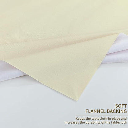Square Table Cloth,100% Waterproof Tablecloth Oil Proof Spill Proof Vinyl Table Cloth, Wipe Clean Plastic Table Cover for Dining, Camping, Indoor and Outdoor 54" x 54",Beige