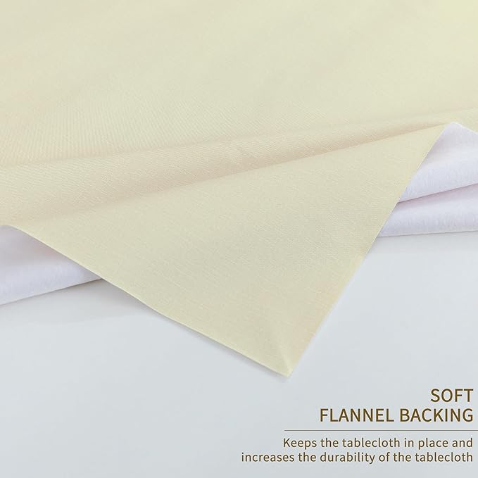 Rectangle Table Cloth,100% Waterproof Tablecloth Oil Proof Spill Proof Vinyl Table Cloth, Wipe Clean Plastic Table Cover for Dining, Camping, Indoor and Outdoor 54" x 84",Beige
