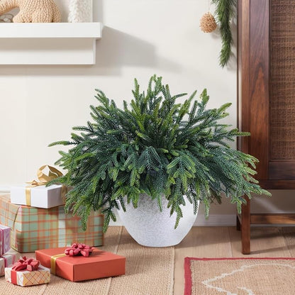 50 Pcs Pine Branches - Real Touch Artificial Pine Stems - Christmas Greenery Picks for DIY Wreaths Garlands Vase Arrangements, Indoor Outdoor Christmas Decor