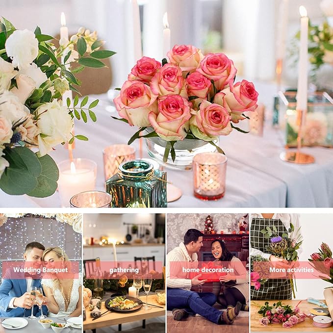 8PCS Acrylic Flower Vase for Centerpieces, 5.51" 12 Holes Clear Round Acrylic Flower Vase, for Wedding Birthday Party Table Decor Indoor/Outdoor Events
