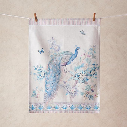 Maison d' Hermine Placemat 100% Combed Cotton Premium Cloth Placemats 13"x19" Washable Place Mats, Home, Kitchen, Dining, Cocktail Parties & Camping - Peacock Utopia (Set of 4)