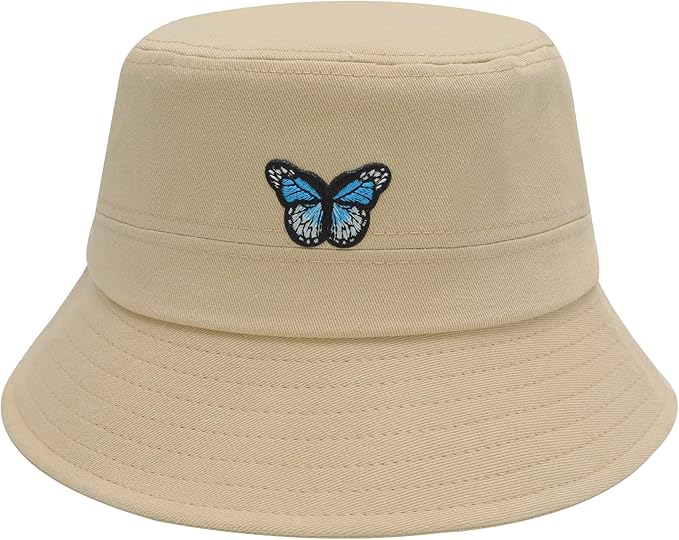 ZLYC Unisex Fashion Embroidered Bucket Hat Summer Fisherman Cap for Men Women