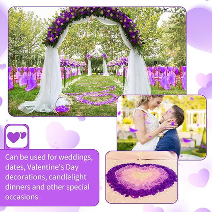 1000 Pcs Artificial Fake Rose Petals,Flower Petals for Romantic Night, Engagement, Party, Wedding, Event Flower Decorations, in Bulk(Purple)