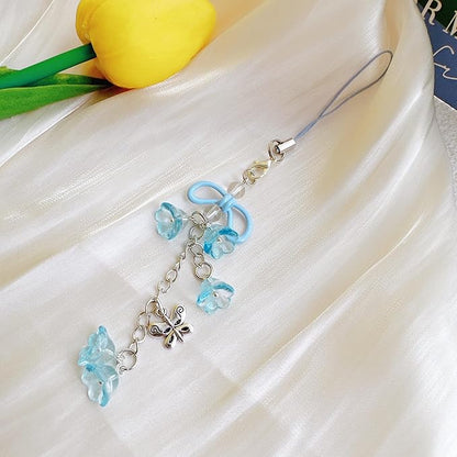 LadayPoa 100pcs Glass Bellflower Beads for Jewelry Making Trumpet Flower Beads Gradient Clear Cute Beads for Bracelets Making Aesthetic Bead Charms for DIY Necklace Decoration-Ice Blue