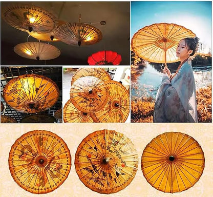 Chinese Japanese Handmade Parasol Umbrella,Asian Decoration DIY Art Dance Classical Umbrella for Wedding Parties Photography Costumes Cosplay